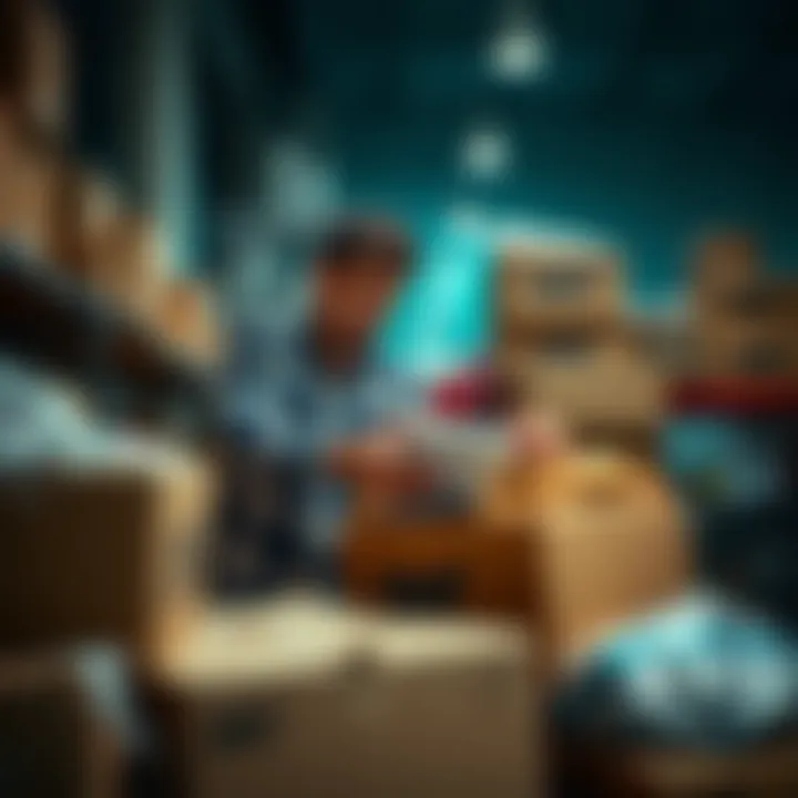A determined seller is packing items for sale, expressing frustration with the market noise