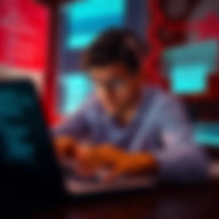 A person looks frustrated while typing on a laptop, surrounded by screenshots of transfer delays and unresponsive chat messages.