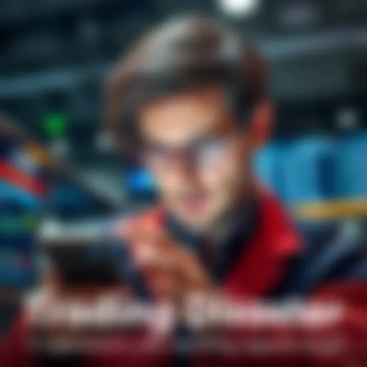 A trader shows frustration while staring at a phone displaying a crashed banking app during a critical trading moment.