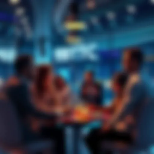 People discussing the future of BTTC technology and blockchain applications in a modern setting