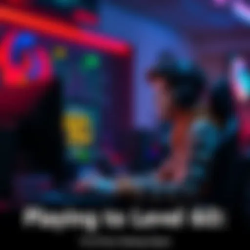 A focused gamer sitting at a computer, looking determined while playing a game, with a timer showing 90 days on the screen.