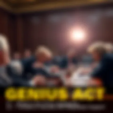 Senators from both parties discussing the GENIUS ACT during a session.