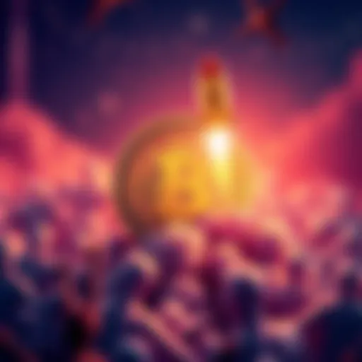 A graphic showing the $GEOFF coin with a rocket symbol, indicating an upcoming launch. Background features a vibrant community theme.