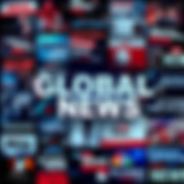 A collage of headlines from various global news sources showing current events and issues.
