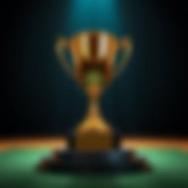 A shiny gold trophy on a pedestal representing the pursuit of excellence in various fields.