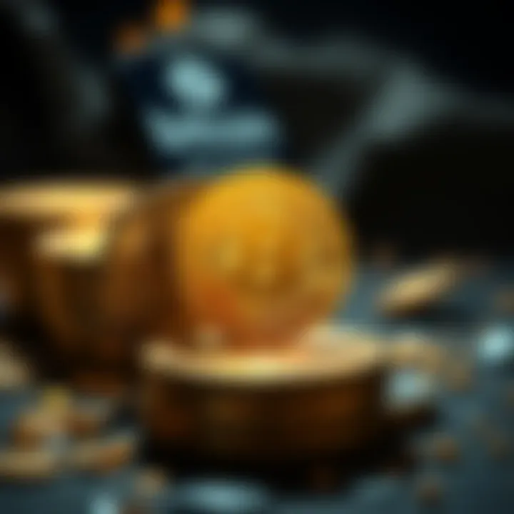 A split image showing gold coins on one side and a Bitcoin symbol on the other, symbolizing the investment debate between gold holders and Bitcoin supporters.