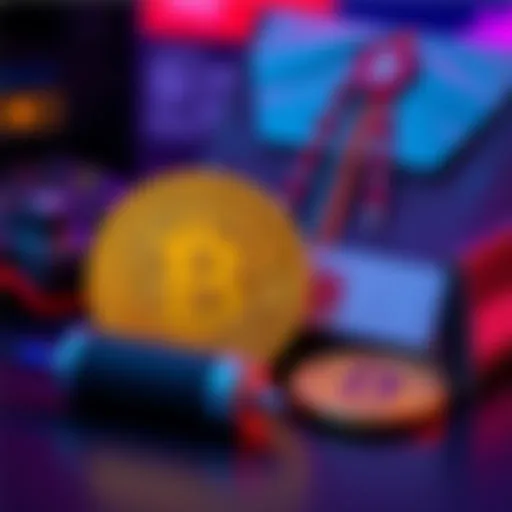 A gold-colored bitcoin token sitting next to a package it arrived with, showing its shiny surface and unique design.