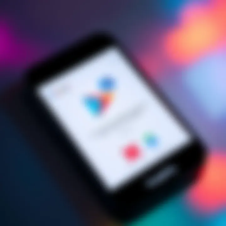 A smartphone displaying the Google Play Store with a warning about wallet licensing regulations. Icons of digital wallets are shown with a red cross symbol.