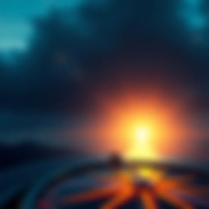 A compass pointing towards a bright horizon symbolizing future growth opportunities.