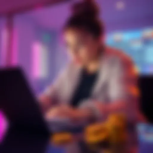 Haliey Welch, also known as 'Hawk Tuah,' looking concerned while analyzing her failed meme coin investments on a laptop