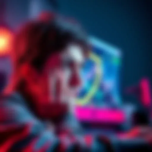 A person looking distressed while trying to buy cryptocurrency online, with a computer screen showing a crypto exchange platform, behind a shield icon symbolizing protection.