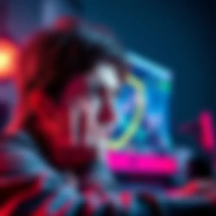 A person looking distressed while trying to buy cryptocurrency online, with a computer screen showing a crypto exchange platform, behind a shield icon symbolizing protection.