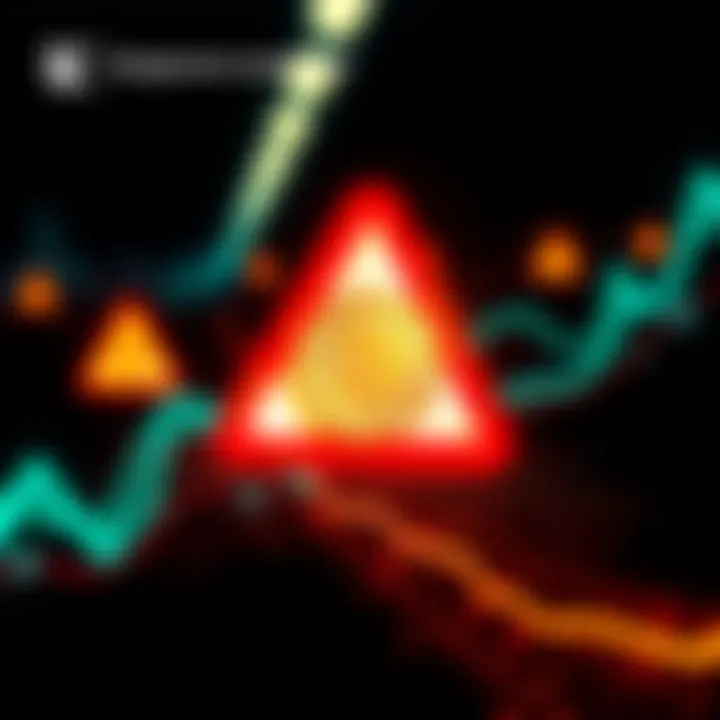 Hargreaves Lansdown logo with a warning sign and Bitcoin symbol, signaling caution for investors.