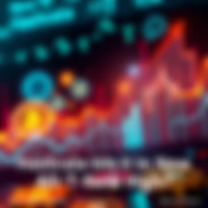 Graph showing rising hashrate trends with cryptocurrency symbols in the background