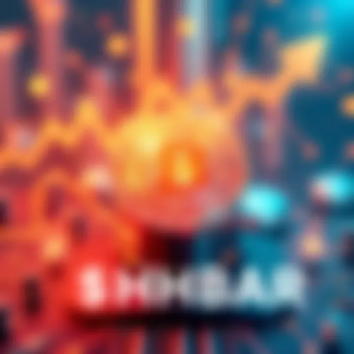 A visual representation of the $HBAR cryptocurrency with technology symbols and growth arrows, symbolizing its potential in the market.