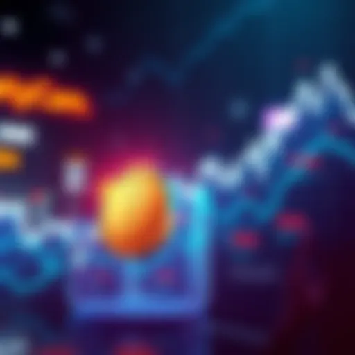 Graph showing the HBAR token price rising by 3% with increasing trading volume against a backdrop of market uncertainty