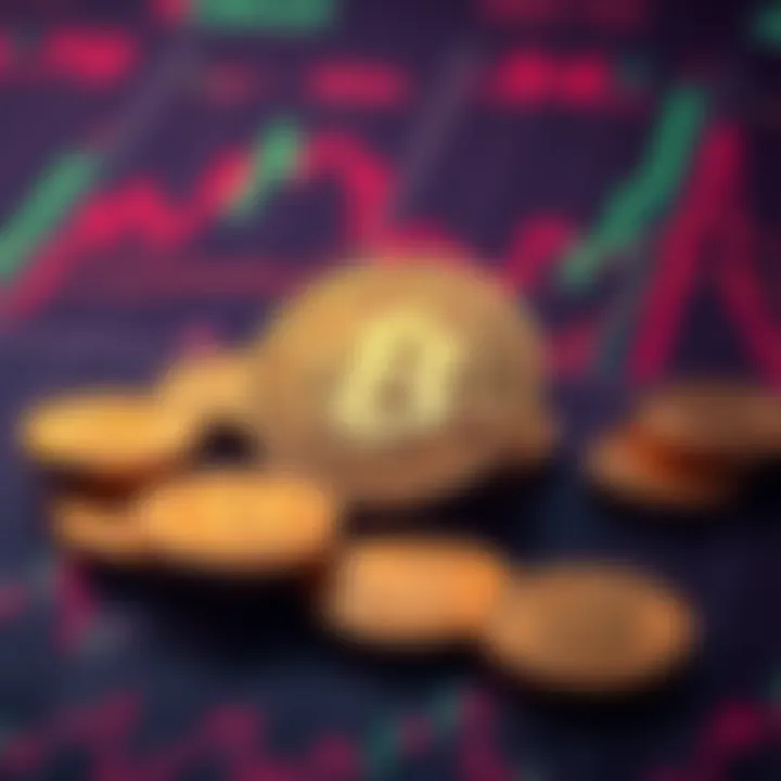 Visual representation of HBAR cryptocurrency with digital coins and graphs showing investment potential.