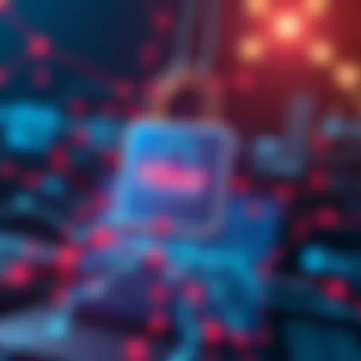 A visual representation of Hbar's technology showcasing its quantum safety features with a digital lock symbol and network connections in the background.