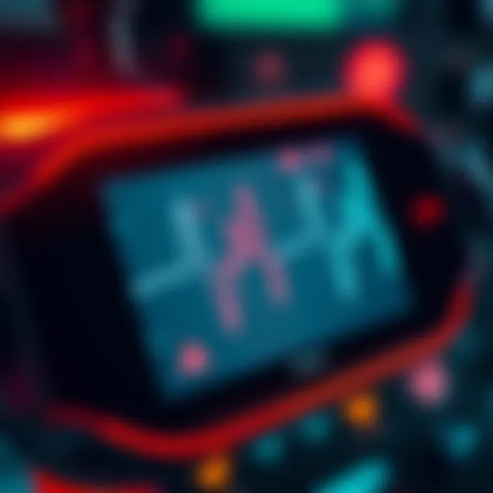 A close-up of a heart rate monitor displaying a steady heartbeat, symbolizing health and life rhythm.