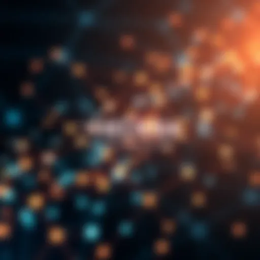 A visual representation of the Hedera blockchain with digital connections and nodes symbolizing the agentic Internet