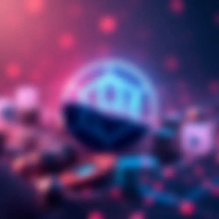 Visual representation of the Hedera Network with a fading token symbol and industry icons.