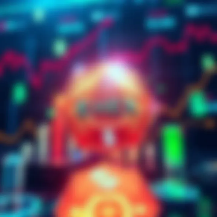 Visualization of $HEX cryptocurrency with dollar symbols and charts indicating growth