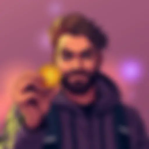 A person holding a cryptocurrency coin with a confident expression, symbolizing the HODL attitude in investing.