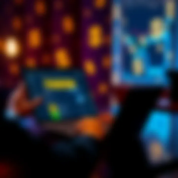 A person using a laptop to explore Honeygain for passive income opportunities, with dollar signs in the background.