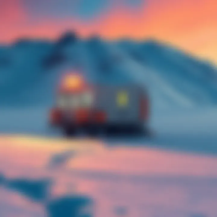 A BlockBox container used by Hut 8 stands in the snowy Alberta landscape, showcasing its design for cold weather operations.