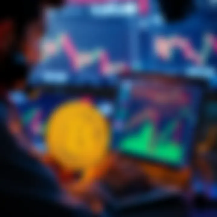 A trader analyzing Bitcoin charts on a laptop, with graphs and financial data displayed, symbolizing the risks and benefits of Ibit trading for BTC investors.