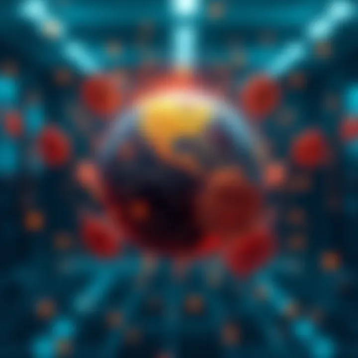 A visual representation showing a disconnected globe with blockchain symbols around it, symbolizing the impact of internet blackouts on blockchain systems in Canada.