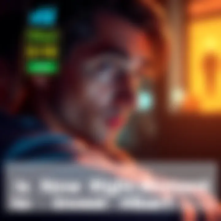 A person contemplating investment in Hbar cryptocurrency, showing a price tag of .18 and a thoughtful expression.