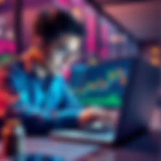 A person analyzing altcoin charts on a laptop with focused expressions, indicating investment decisions in the cryptocurrency market.