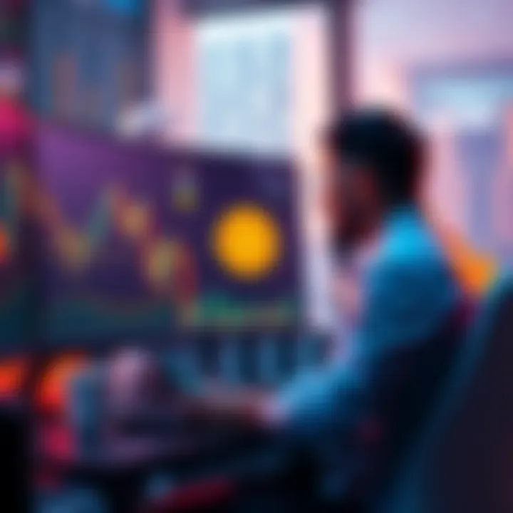 A person looking at Bitcoin and Bitcoin Cash charts on a computer, discussing investment strategies.