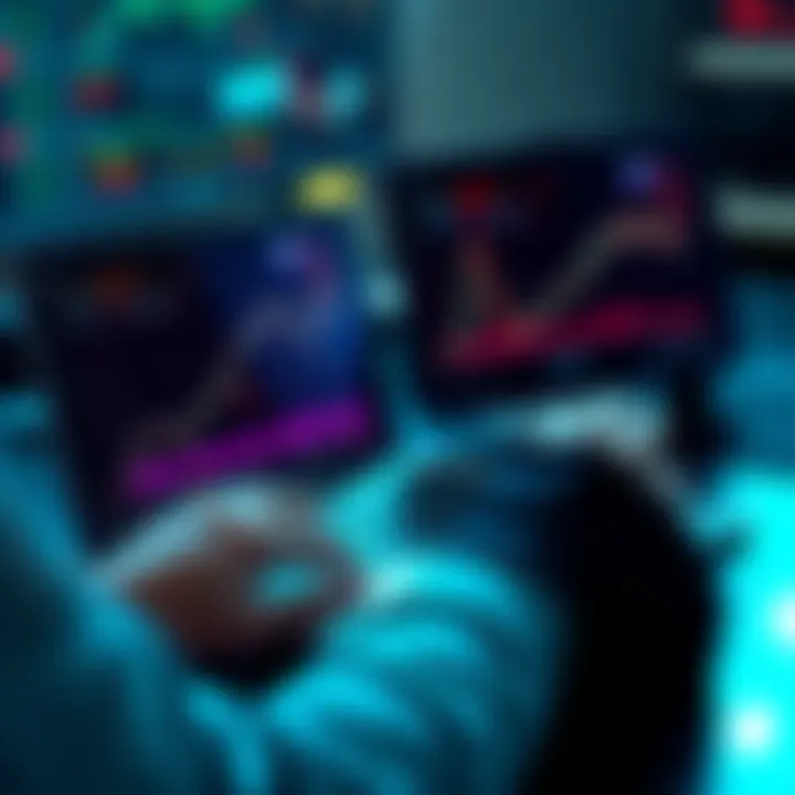 A person reviewing altcoin options on a laptop with charts and graphs displayed, symbolizing potential investment opportunities.