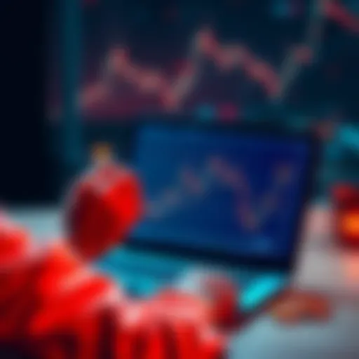 A person examining a cryptocurrency chart on a laptop, contemplating investment options in digital currency.