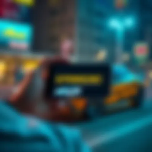 A person holding a smartphone displaying the $POWSCHE token alongside a car symbolizing the automotive theme.