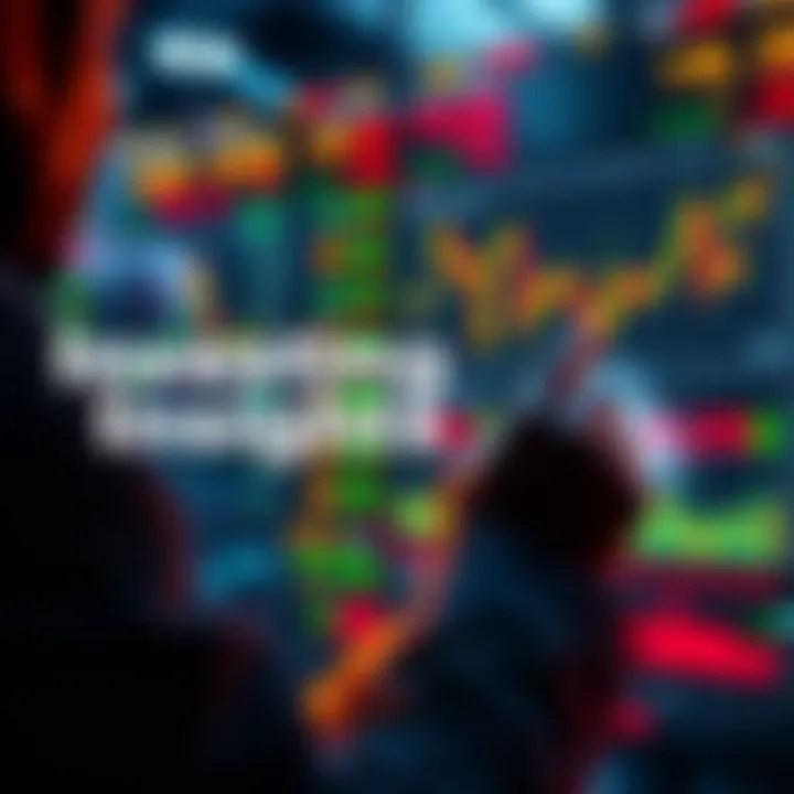 Person analyzing stock market trends with charts and graphs