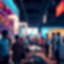 People discussing investment strategies related to PI during a vibrant market event