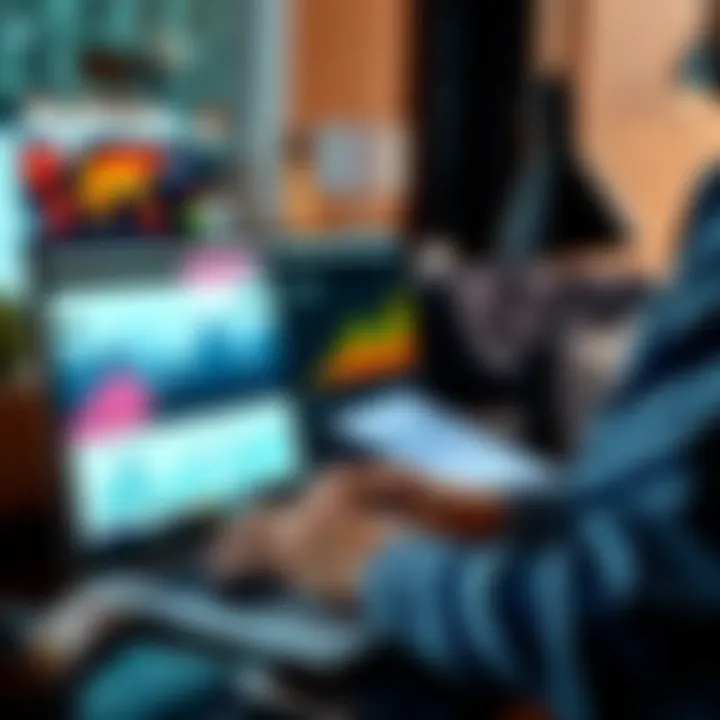 A person analyzing their investment portfolio with charts and graphs on a laptop