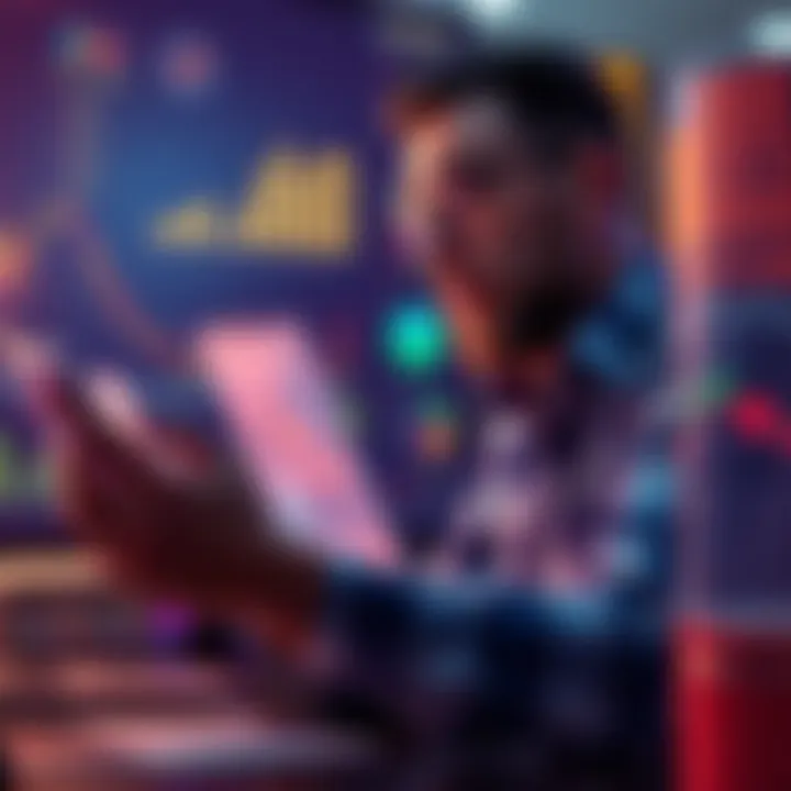 A person analyzing graphs and charts related to investment, symbolizing patience in buying at a specific price point.