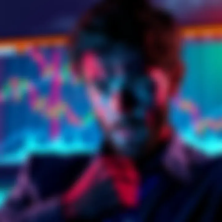 A worried investor looks at Sonic (FTM) cryptocurrency charts, showing declining trends and uncertainty.
