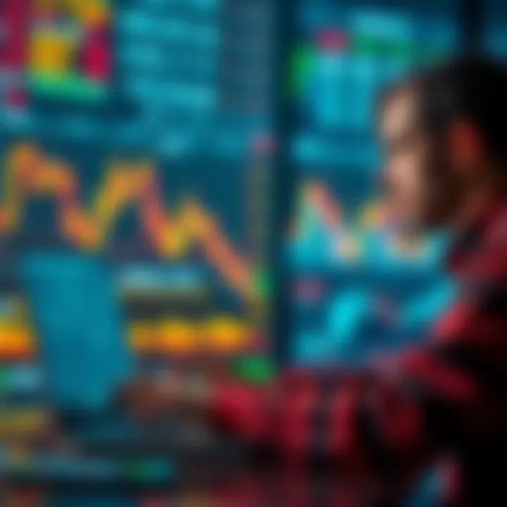 A concerned investor studies stock market charts on a laptop, reflecting on market drops and their impact on emotions.