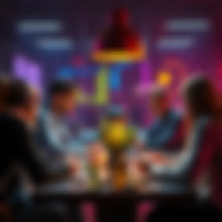 A group of people gathered around a table, exchanging ideas about crypto investments after a market crash