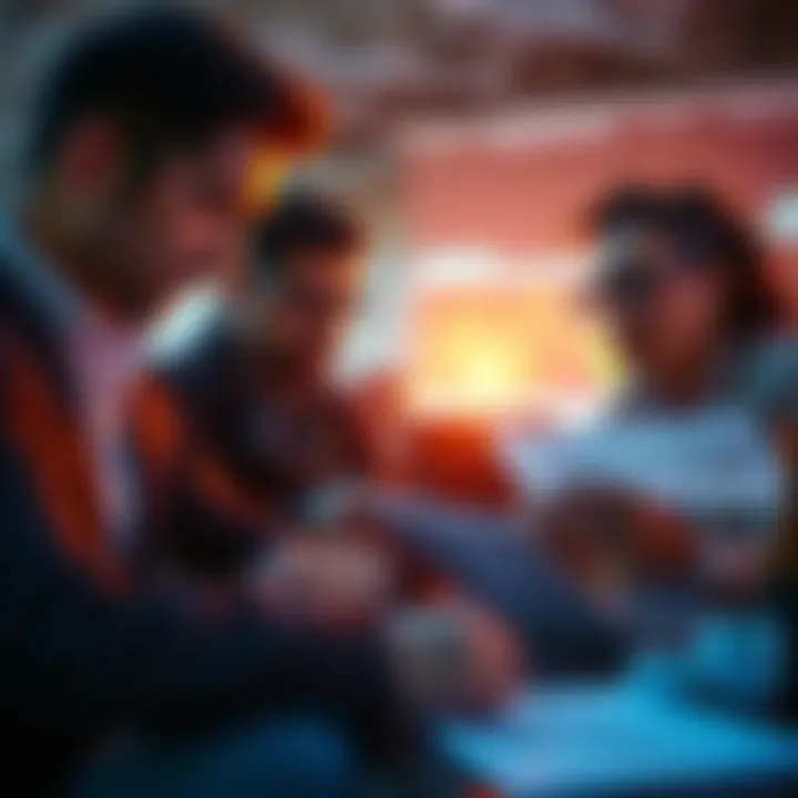 Group of investors looking concerned while analyzing market trends on laptops and paper charts regarding POL decisions