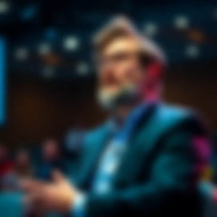 Jack Dorsey speaking at a conference about Bitcoin and its future impact