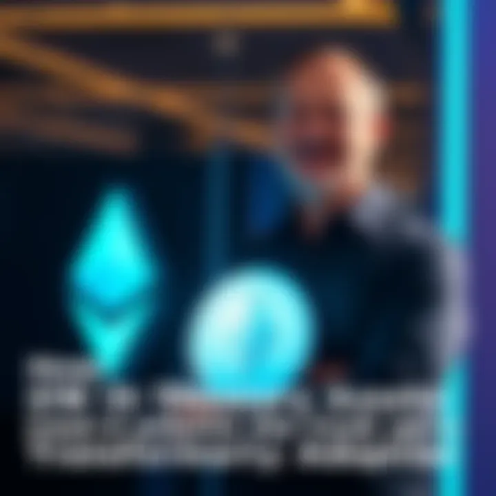 Joe Lubin stands next to the SharpLink logo with an Ethereum symbol, highlighting ETH as a treasury asset