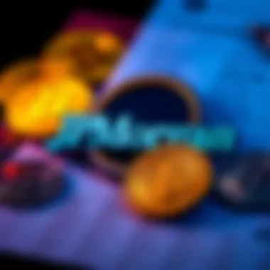 JPMorgan Chase logo with cryptocurrency symbols and loan documents in the background