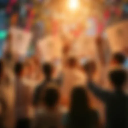 Community members celebrating Juno's 80% growth with banners and confetti