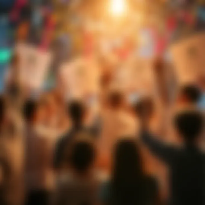 Community members celebrating Juno's 80% growth with banners and confetti